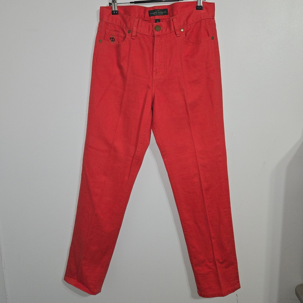 LRL Lauren Jeans Co. Ralph Lauren Red Denim Jeans Womens Size 6‎ Classic